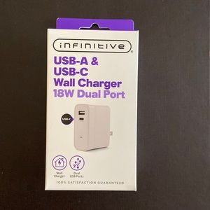 New unopened USB & USB-C Wall Charger (18W Dual port)
